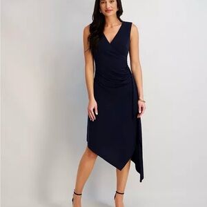 NWT Kensie Asymmetrical Navy Midi Dreas